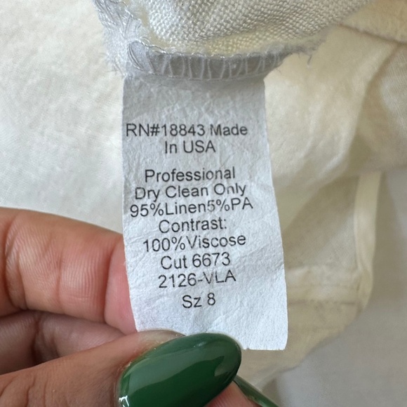 Emil Rutenberg Linen Blend Pearl Color Open Cardigan Fringe Front size 8 - Picture 7 of 10